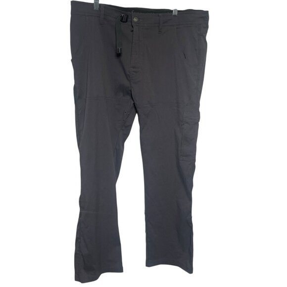 prAna Pants Mens 38 Zion Gray Outdoor Hiking Belt Cargo Stretch Grocers - Picture 1 of 8